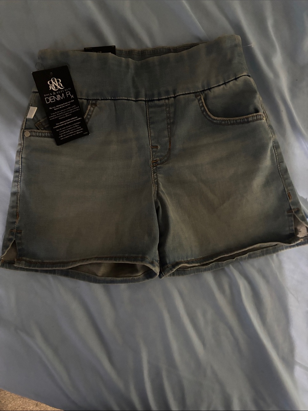 Rock & Republic Light Blue High-Rise Denim Shorts